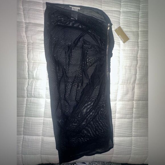 Michael Kors Sheer High Slit w/ Zipper Swim Cover Up - Picture 3 of 8